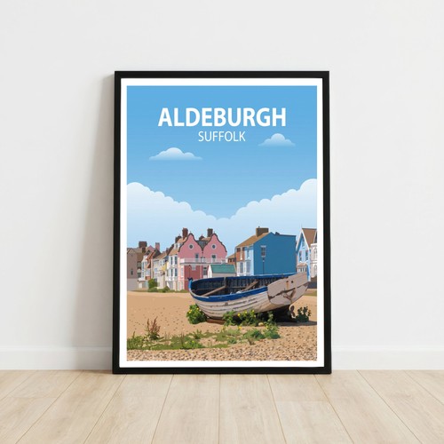 Aldeburgh suffolk reise poster - suffolk,